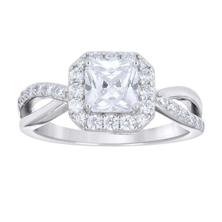 925 Sterling Silver Cz Ring S6-S10