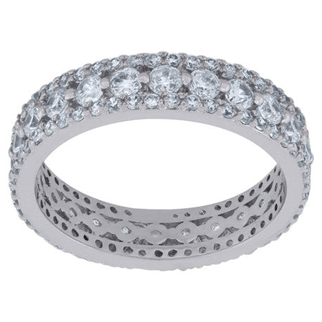 925 Sterling Silver & Cz Ring S6-S9