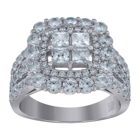 925 Sterling Silver Cz Ring S6-S9