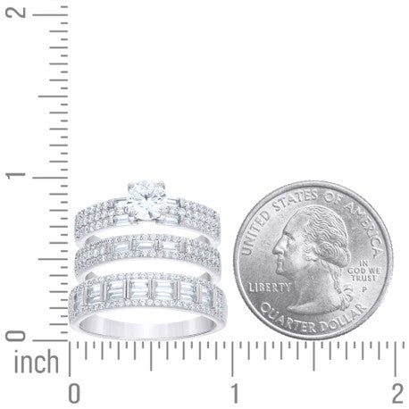 925 Sterling Silver Cz Ring S6-S9