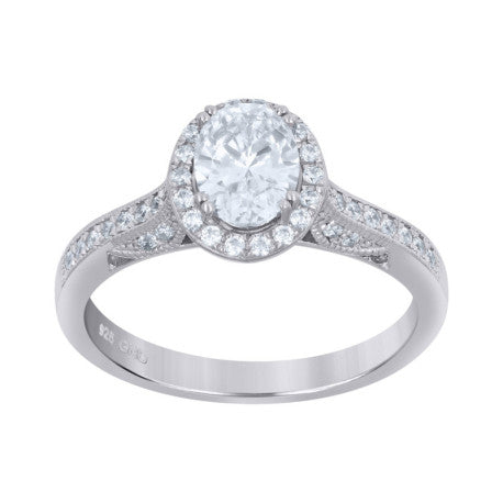 925 Sterling Silver Cz Ring S6-S9