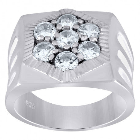 925 Sterling Silver Cz Ring S7-S12