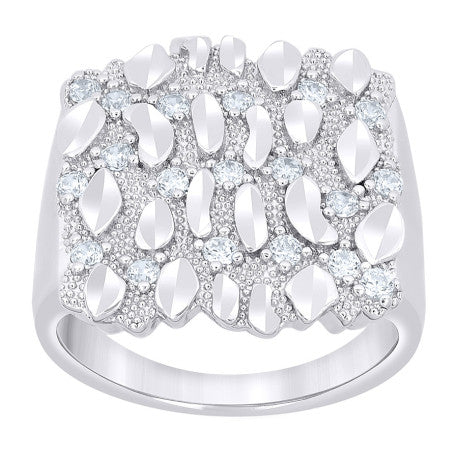925 Sterling Silver Cz Ring S8-S13