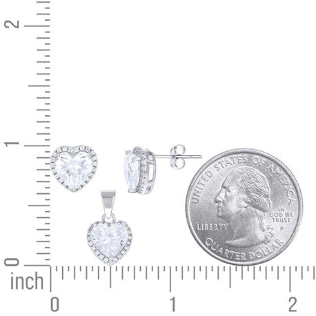 925 Sterling Silver Cz Set