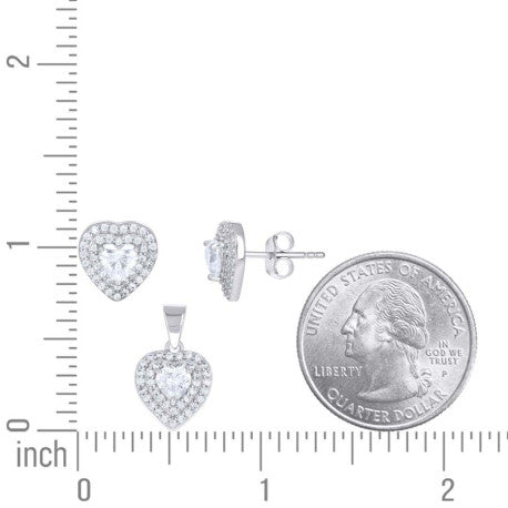 925 Sterling Silver Cz Set