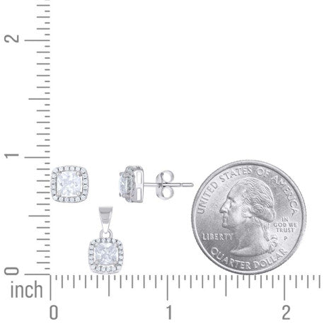 925 Sterling Silver Cz Set