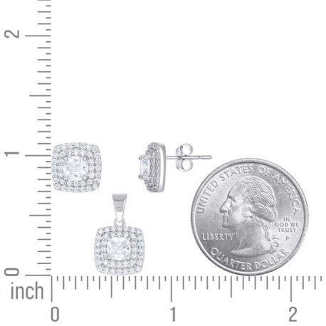 925 Sterling Silver Cz Set