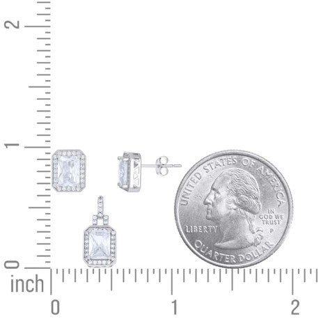 925 Sterling Silver Cz Set