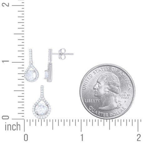 925 Sterling Silver Cz Set