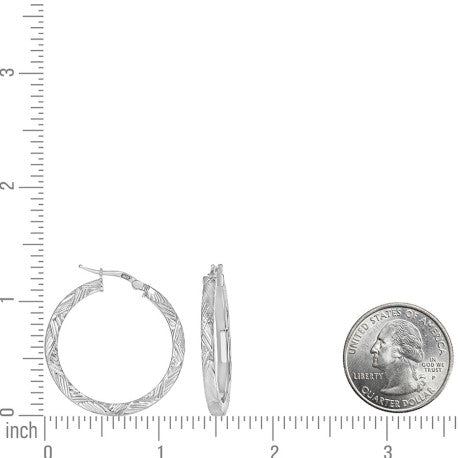 925 Sterling Silver Dc Hoop Earrings 3X3 -25