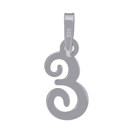 925 Sterling Silver "E" Initial Pendant