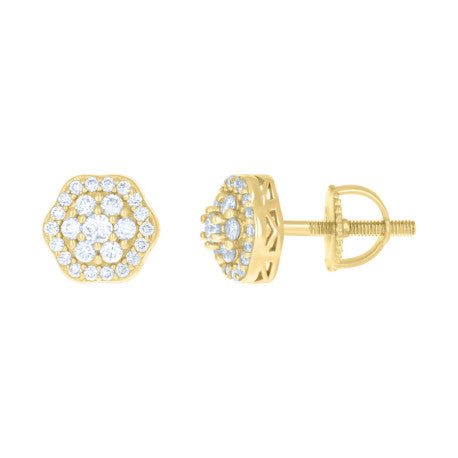 925 Sterling Silver Earring Moissanite Ctw 0.45