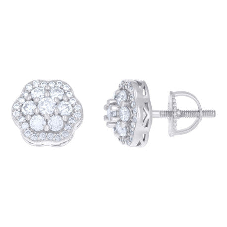925 Sterling Silver Earring Moissanite Ctw 0.98
