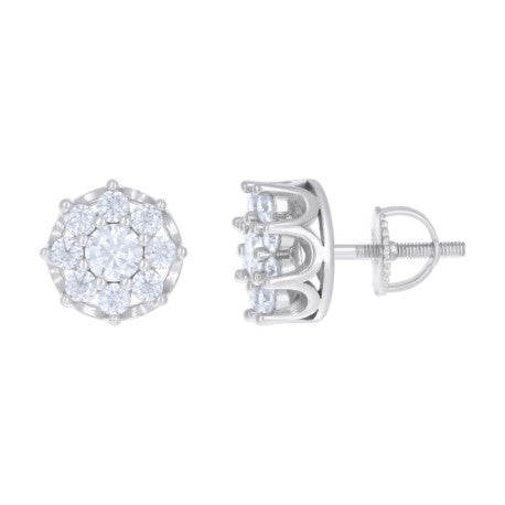 925 Sterling Silver Earring Moissanite Ctw 1.97