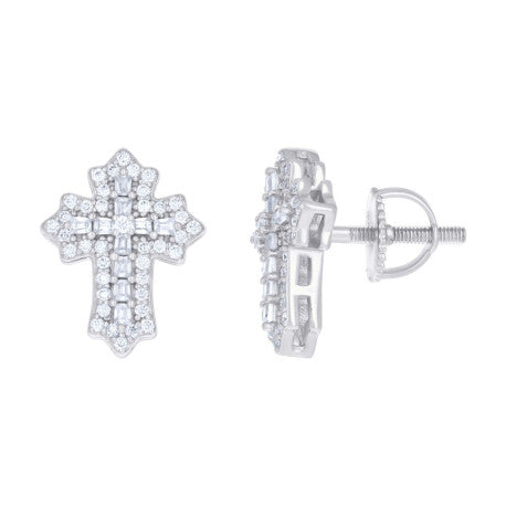 925 Sterling Silver Earring Moissanite Ctw R:0.42,