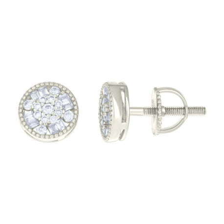 925 Sterling Silver Earrings Moissanite Ctw R:0.20