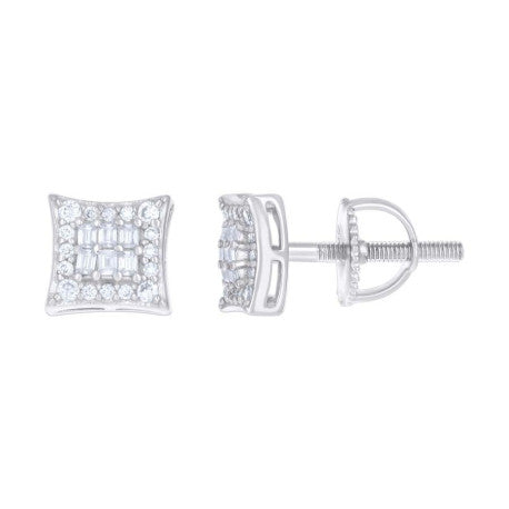 925 Sterling Silver Earrings Moissanite Ctw R:0.23