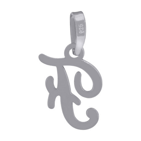 925 Sterling Silver "F" Initial Pendant