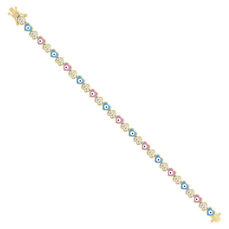 925 Sterling Silver Fancy Bracelet 7"-Yellow