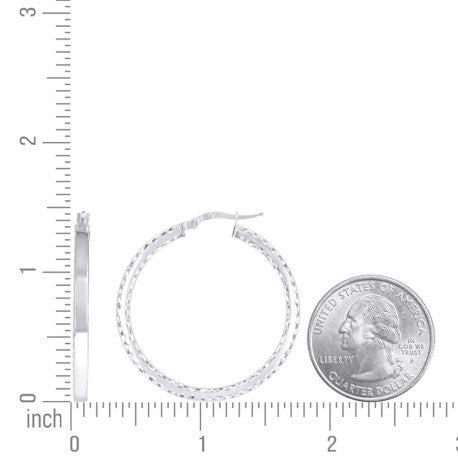925 Sterling Silver Fancy Dc Earrings Hoop Silver