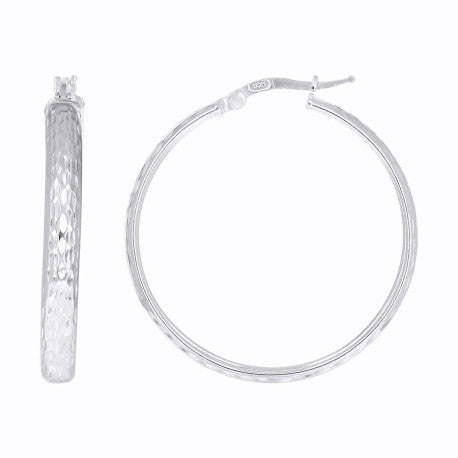 925 Sterling Silver Fancy Dc Earrings Hoop Silver