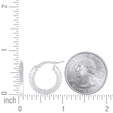 925 Sterling Silver Fancy Dc Earrings Hoop Silver