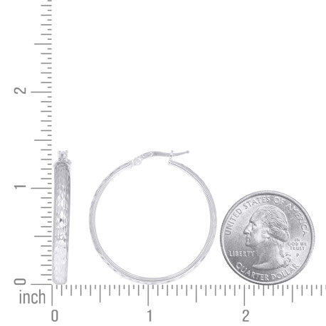 925 Sterling Silver Fancy Dc Earrings Hoop Silver