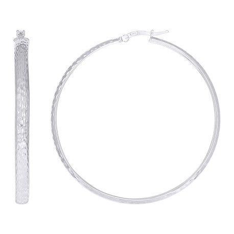 925 Sterling Silver Fancy Dc Earrings Hoop Silver