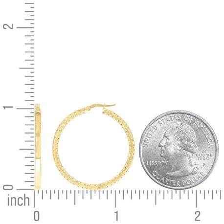 925 Sterling Silver Fancy Dc Earrings Hoop Yellow