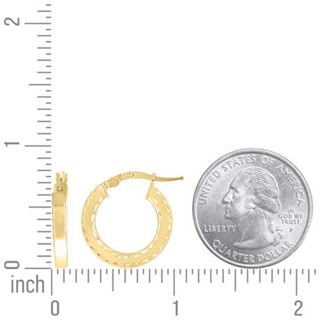 925 Sterling Silver Fancy Dc Earrings Hoop Yellow