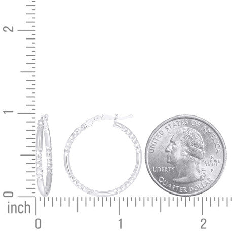 925 Sterling Silver Fancy Hoop Earring 2mm-20 Silver