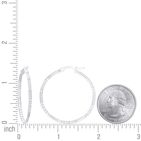 925 Sterling Silver Fancy Hoop Earring 2mm-30 Silver