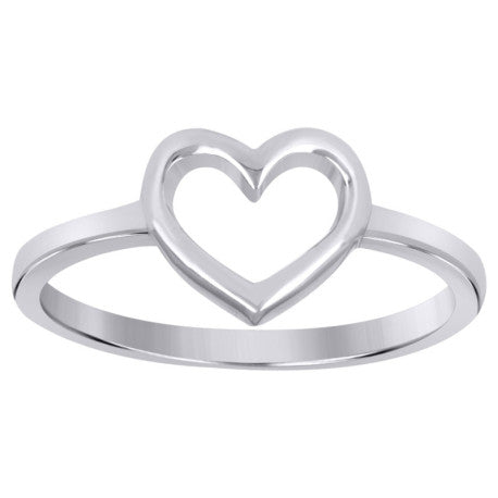 925 Sterling Silver Heart Ring S5 To S8