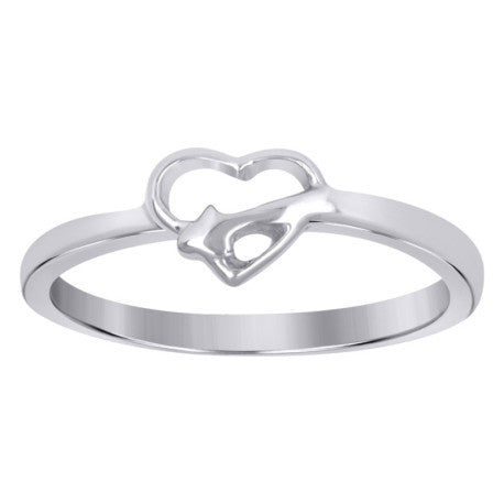 925 Sterling Silver Heart Ring S5 To S8
