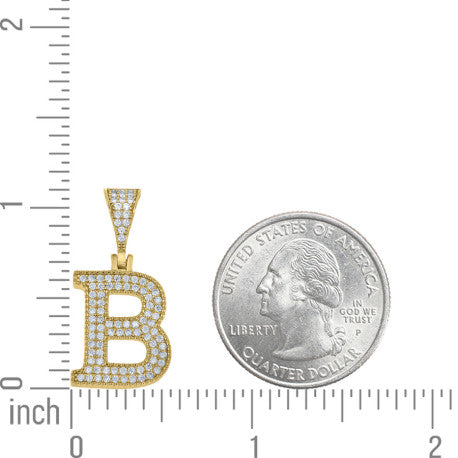925 Sterling Silver Initial "B" Moissanite