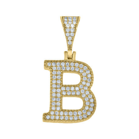 925 Sterling Silver Initial "B" Moissanite