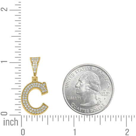 925 Sterling Silver Initial "C" Moissanite