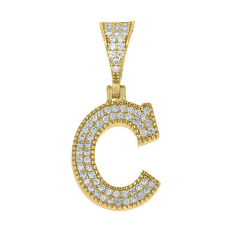 925 Sterling Silver Initial "C" Moissanite