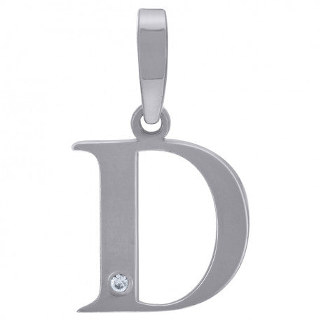 925 Sterling Silver Initial "D" Letter Pendant