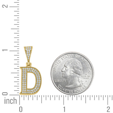 925 Sterling Silver Initial "D" Moissanite