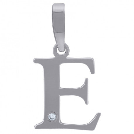 925 Sterling Silver Initial "E" Letter Pendant