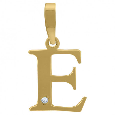 925 Sterling Silver Initial "E" Letter Pendant