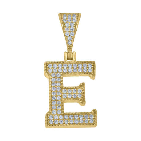 925 Sterling Silver Initial "E" Moissanite