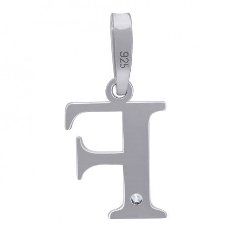 925 Sterling Silver Initial "F" Letter Pendant