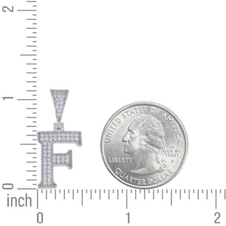 925 Sterling Silver Initial "F" Moissanite