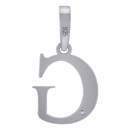 925 Sterling Silver Initial "G" Letter Pendant