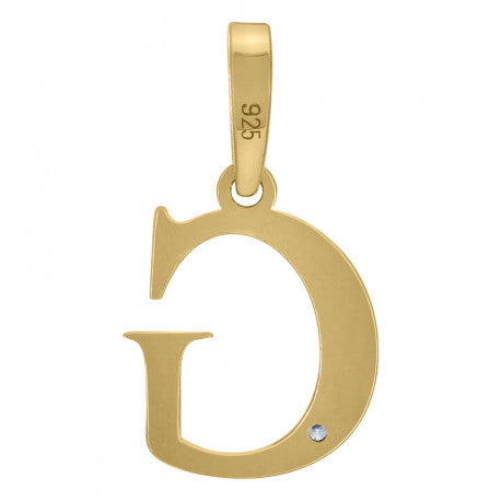 925 Sterling Silver Initial "G" Letter Pendant