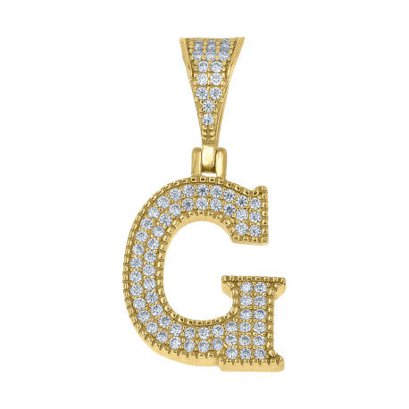 925 Sterling Silver Initial "G" Moissanite