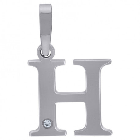 925 Sterling Silver Initial "H" Letter Pendant