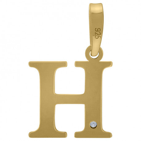 925 Sterling Silver Initial "H" Letter Pendant